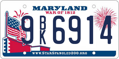 MD license plate 9BK6914