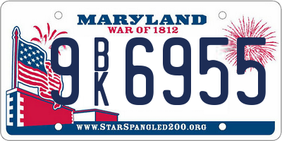 MD license plate 9BK6955