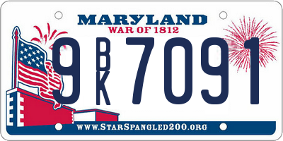 MD license plate 9BK7091