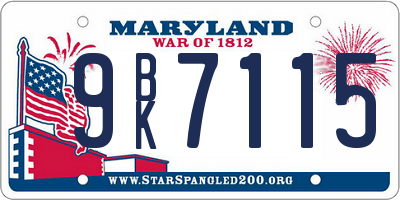 MD license plate 9BK7115