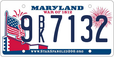 MD license plate 9BK7132