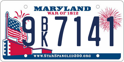 MD license plate 9BK7141