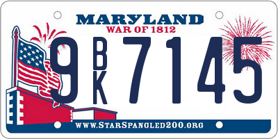 MD license plate 9BK7145