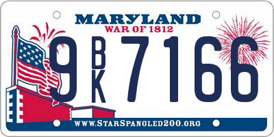MD license plate 9BK7166