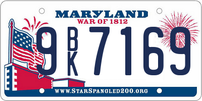 MD license plate 9BK7169