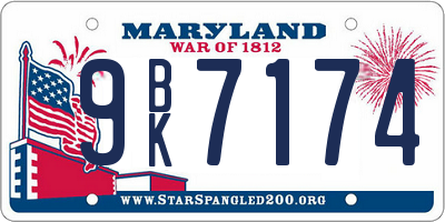 MD license plate 9BK7174