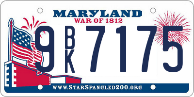 MD license plate 9BK7175
