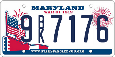 MD license plate 9BK7176