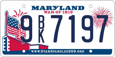 MD license plate 9BK7197