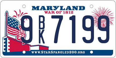 MD license plate 9BK7199