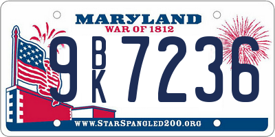 MD license plate 9BK7236
