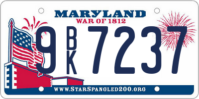 MD license plate 9BK7237