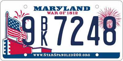 MD license plate 9BK7248