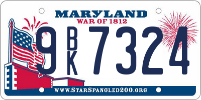 MD license plate 9BK7324