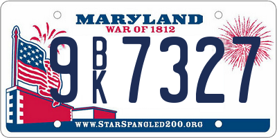 MD license plate 9BK7327