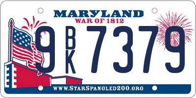 MD license plate 9BK7379