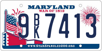 MD license plate 9BK7413