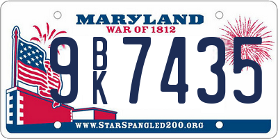 MD license plate 9BK7435