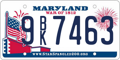 MD license plate 9BK7463