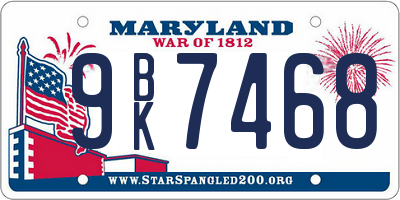 MD license plate 9BK7468