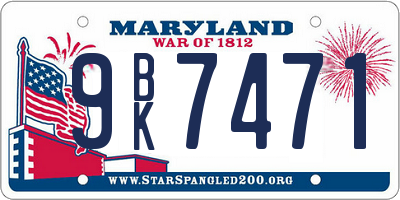 MD license plate 9BK7471