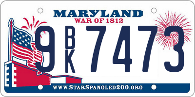 MD license plate 9BK7473