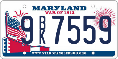 MD license plate 9BK7559