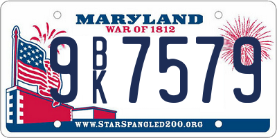 MD license plate 9BK7579