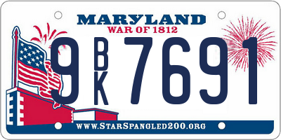 MD license plate 9BK7691