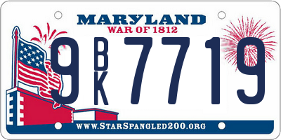 MD license plate 9BK7719