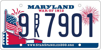 MD license plate 9BK7901