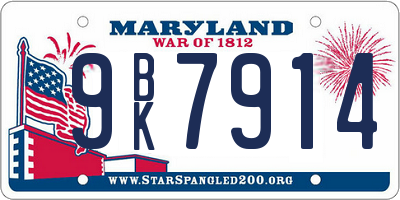MD license plate 9BK7914
