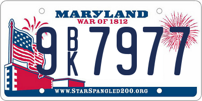 MD license plate 9BK7977