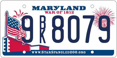 MD license plate 9BK8079