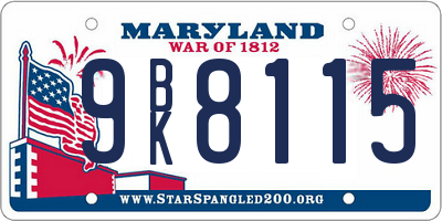 MD license plate 9BK8115