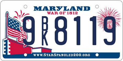 MD license plate 9BK8119