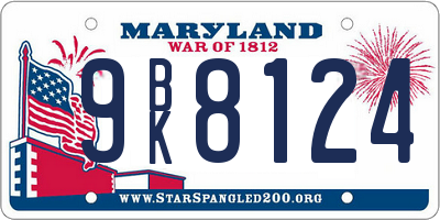 MD license plate 9BK8124
