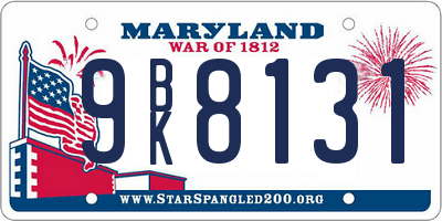 MD license plate 9BK8131