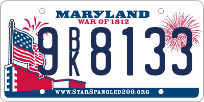 MD license plate 9BK8133