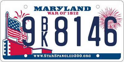 MD license plate 9BK8146