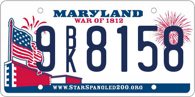 MD license plate 9BK8158
