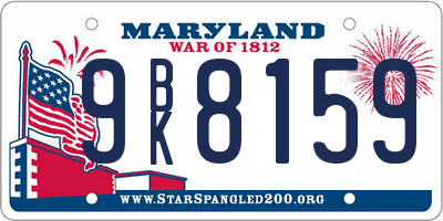 MD license plate 9BK8159