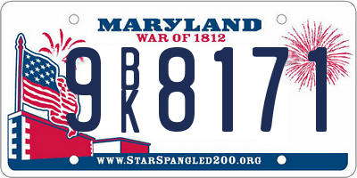 MD license plate 9BK8171