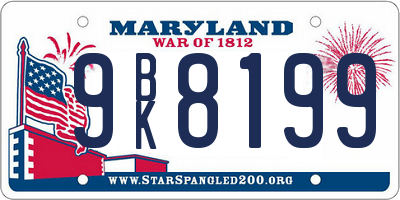 MD license plate 9BK8199