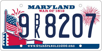 MD license plate 9BK8207