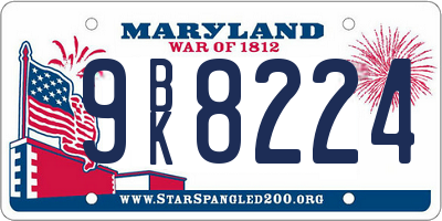 MD license plate 9BK8224
