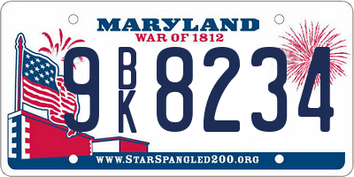 MD license plate 9BK8234