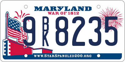 MD license plate 9BK8235