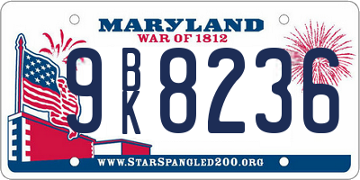 MD license plate 9BK8236