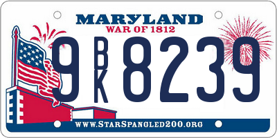 MD license plate 9BK8239